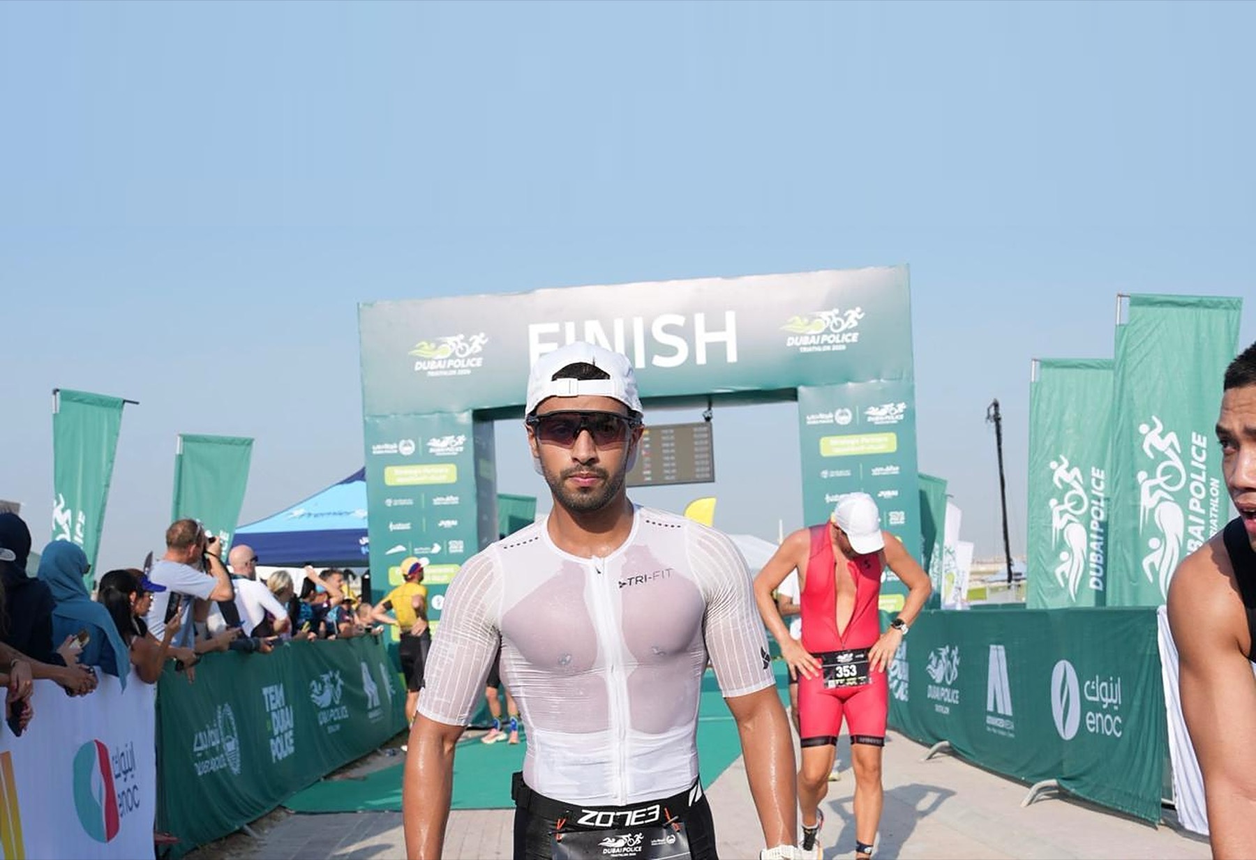 Athlete crossing the finish line
